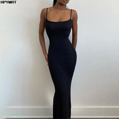 Vestido Maxi de Cetim Sem Mangas e Costas Nuas
