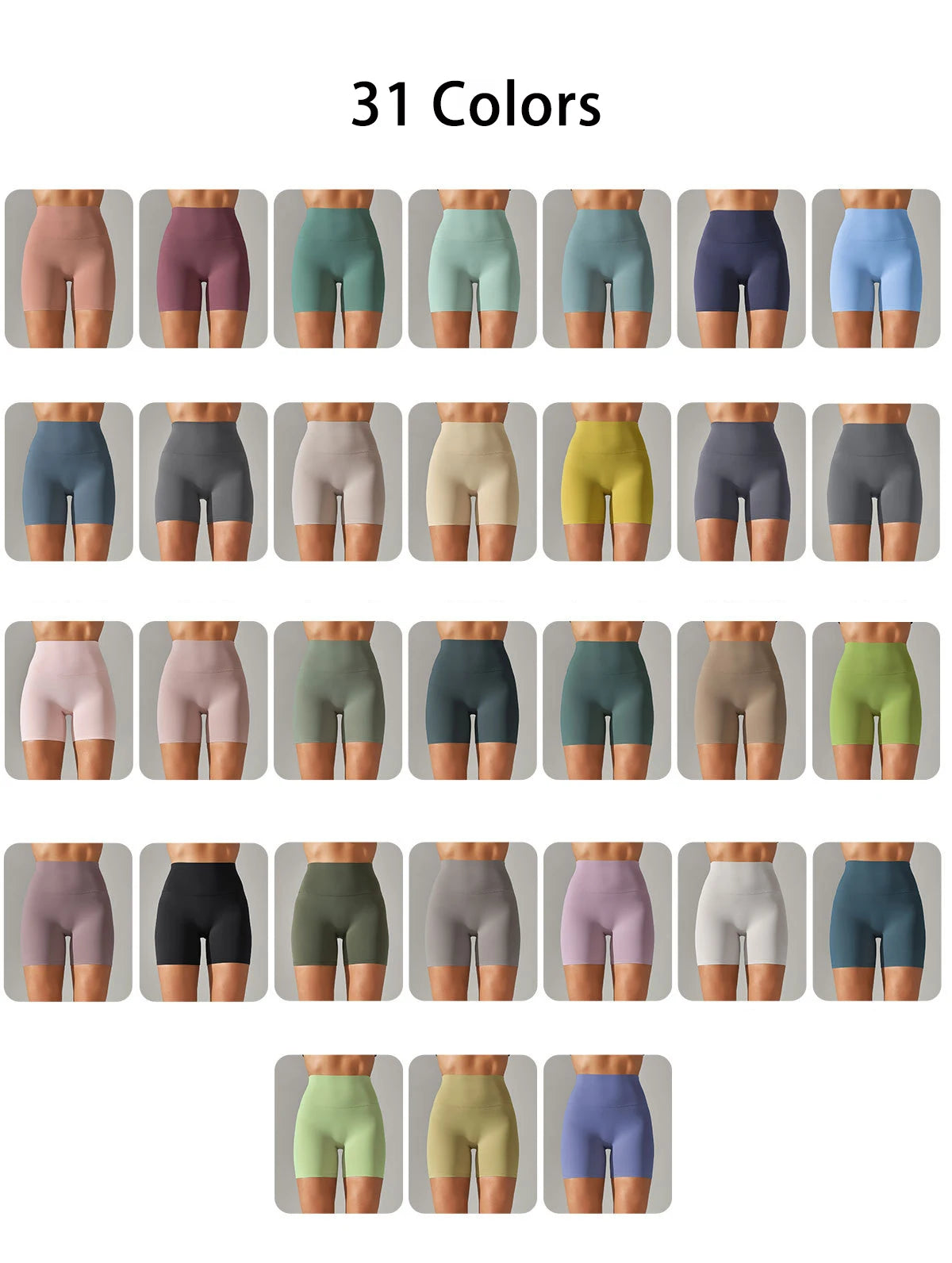 Shorts Feminino Fitness Cintura Alta Squat Proof Secagem Rápida
