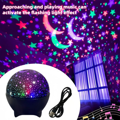 Lâmpada de Projeção Estrela Lua Galáxia 5V USB