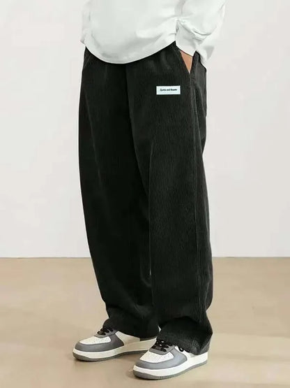 Calça Casual de Veludo Cotelê