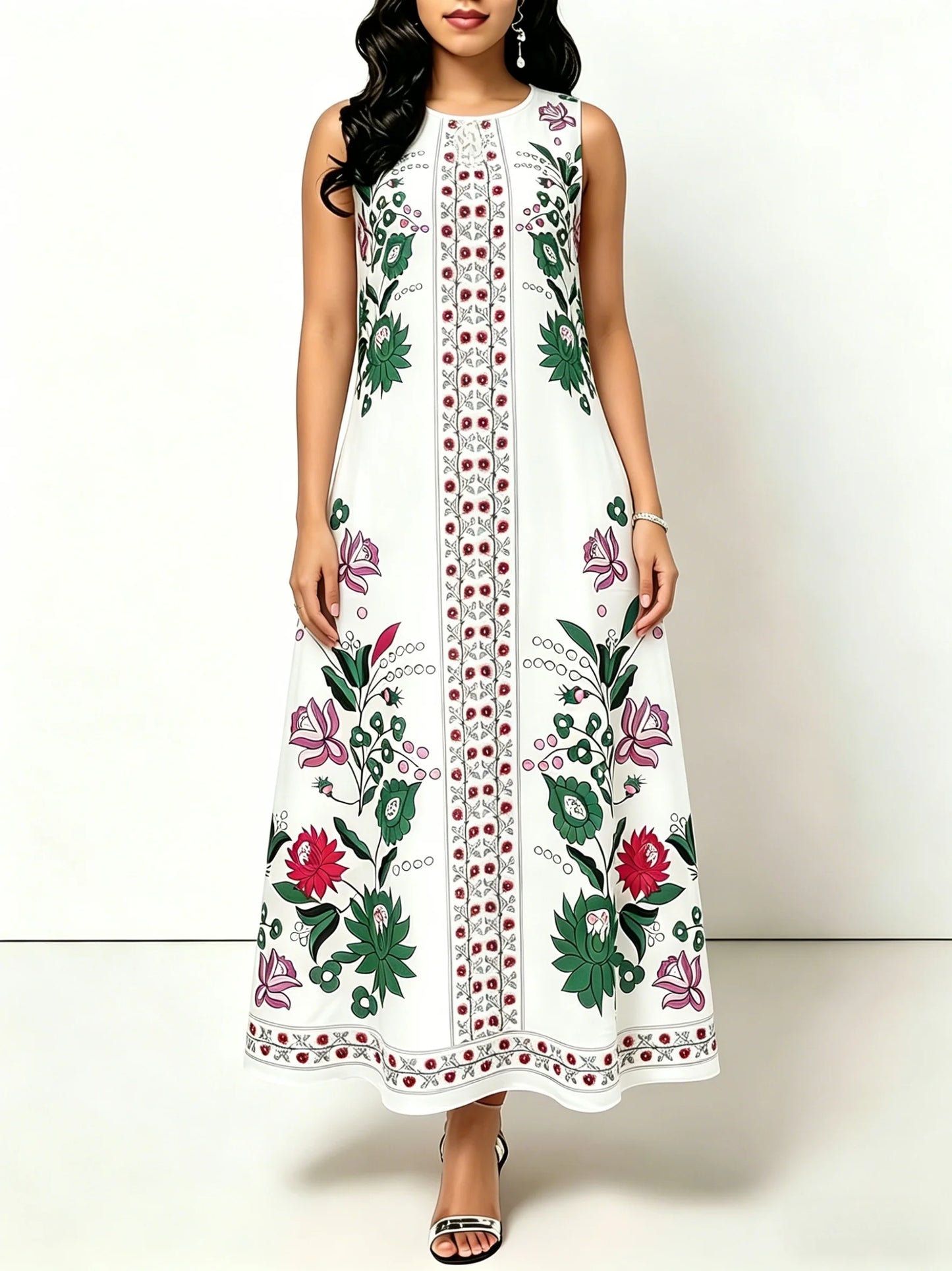 Vestido Longo Elegante com Estampa