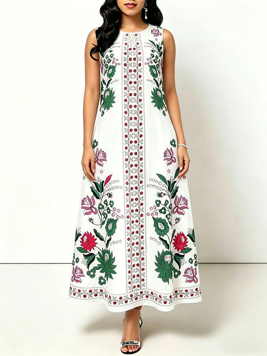 Vestido Longo Elegante com Estampa