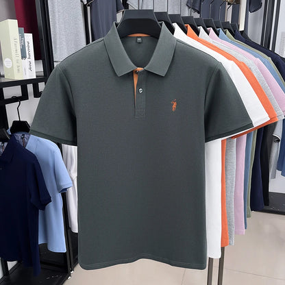 Camisa Polo 100% Algodão com Bordado de Cavalo