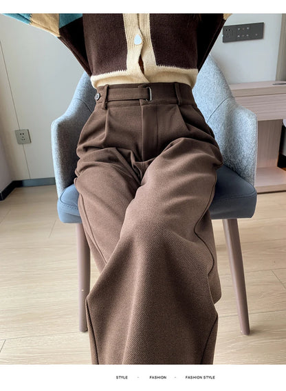 Calça Larga de Lã Engrossada Seoulish