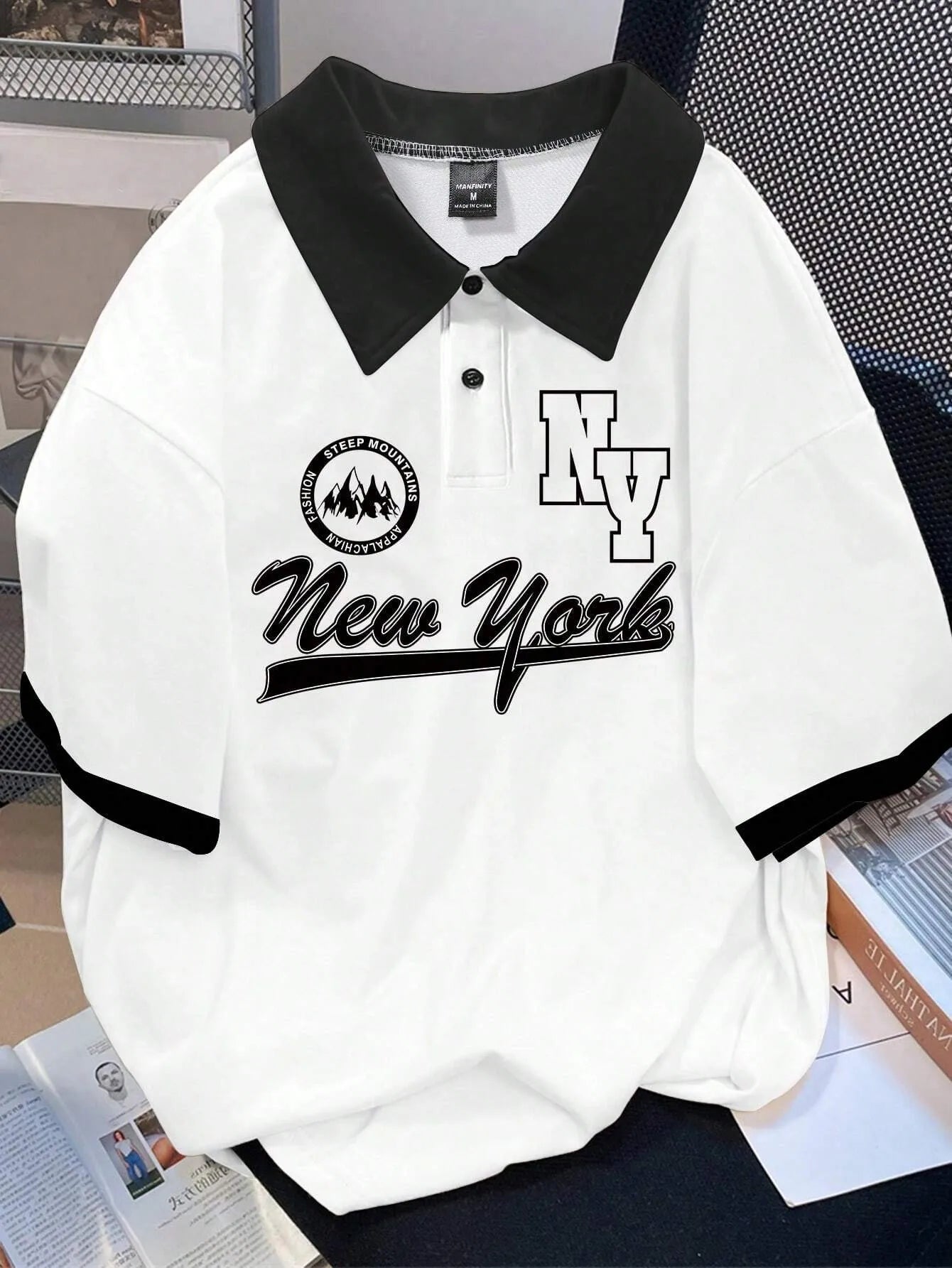 Camisa Polo com Estampa de Letras