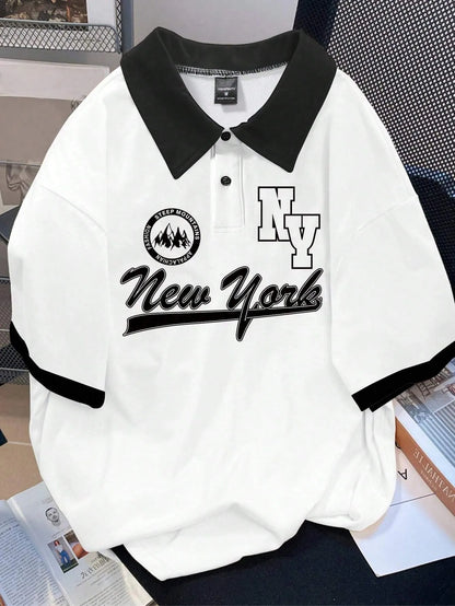 Camisa Polo com Estampa de Letras