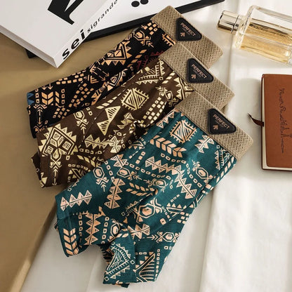 Cuecas Boxer Masculinas em Estilo Retrô Étnico