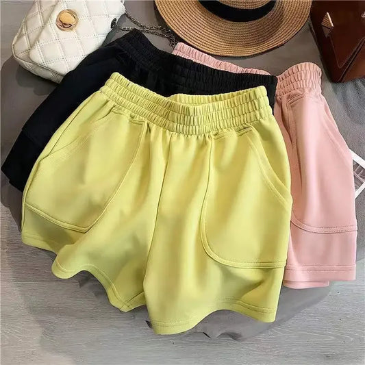 Shorts Esportivo de Tecido Fino de Cintura Alta Solta