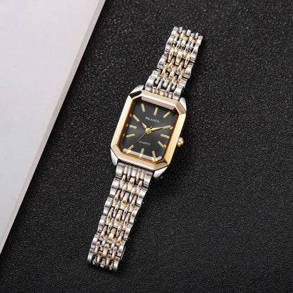 Relógio Feminino Retangular com Pulseira de Aço