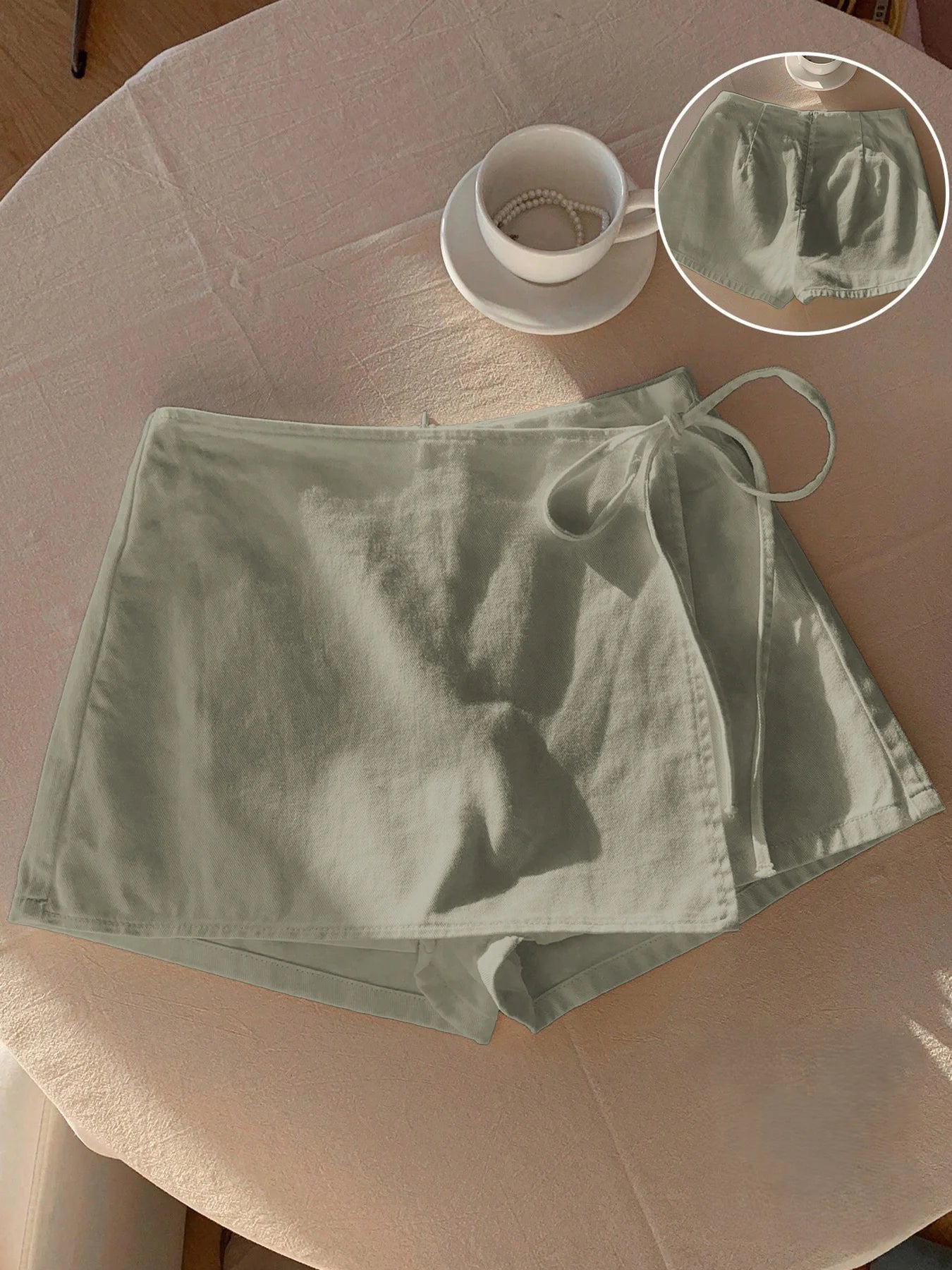 Saia-Short Femininas de Linho