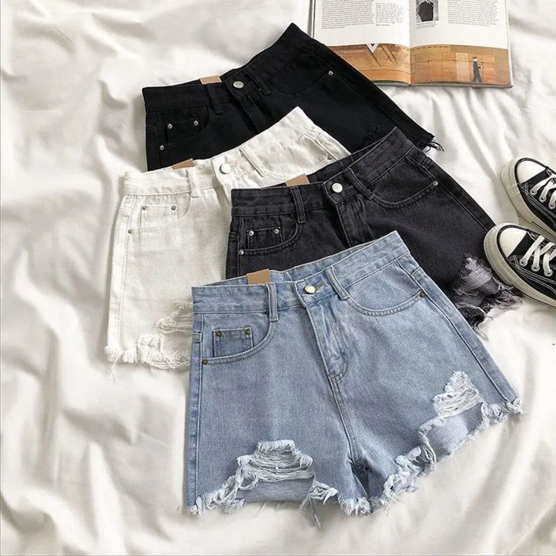 Short Jeans Coreanos de Cintura Alta