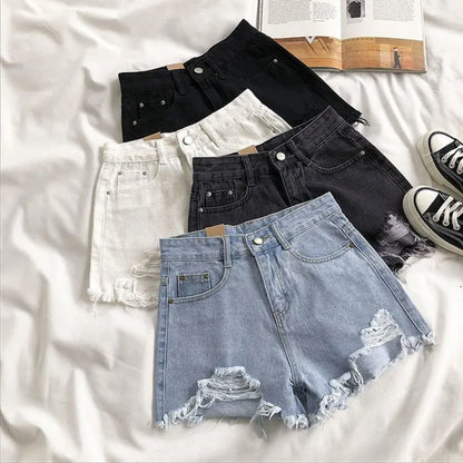 Short Jeans Coreanos de Cintura Alta
