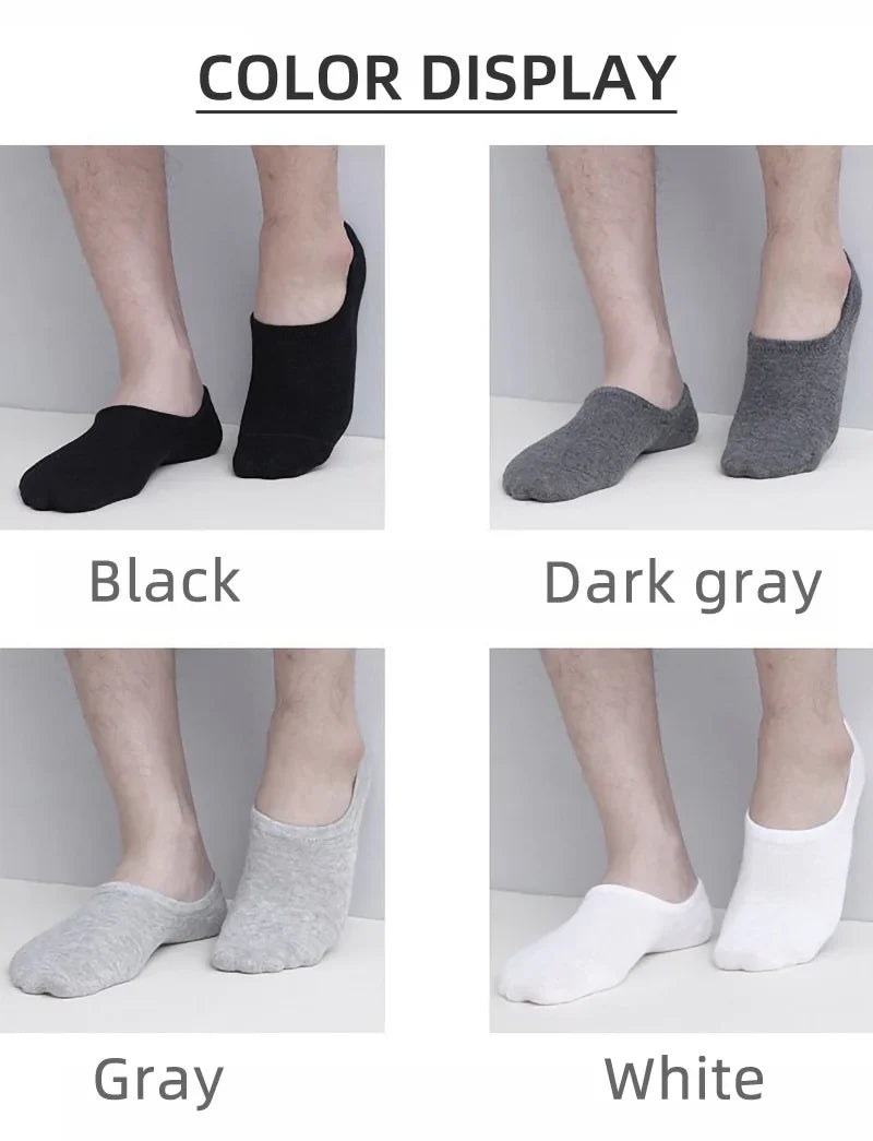 5 ou 10 Pares de Meias Invisíveis de Algodão