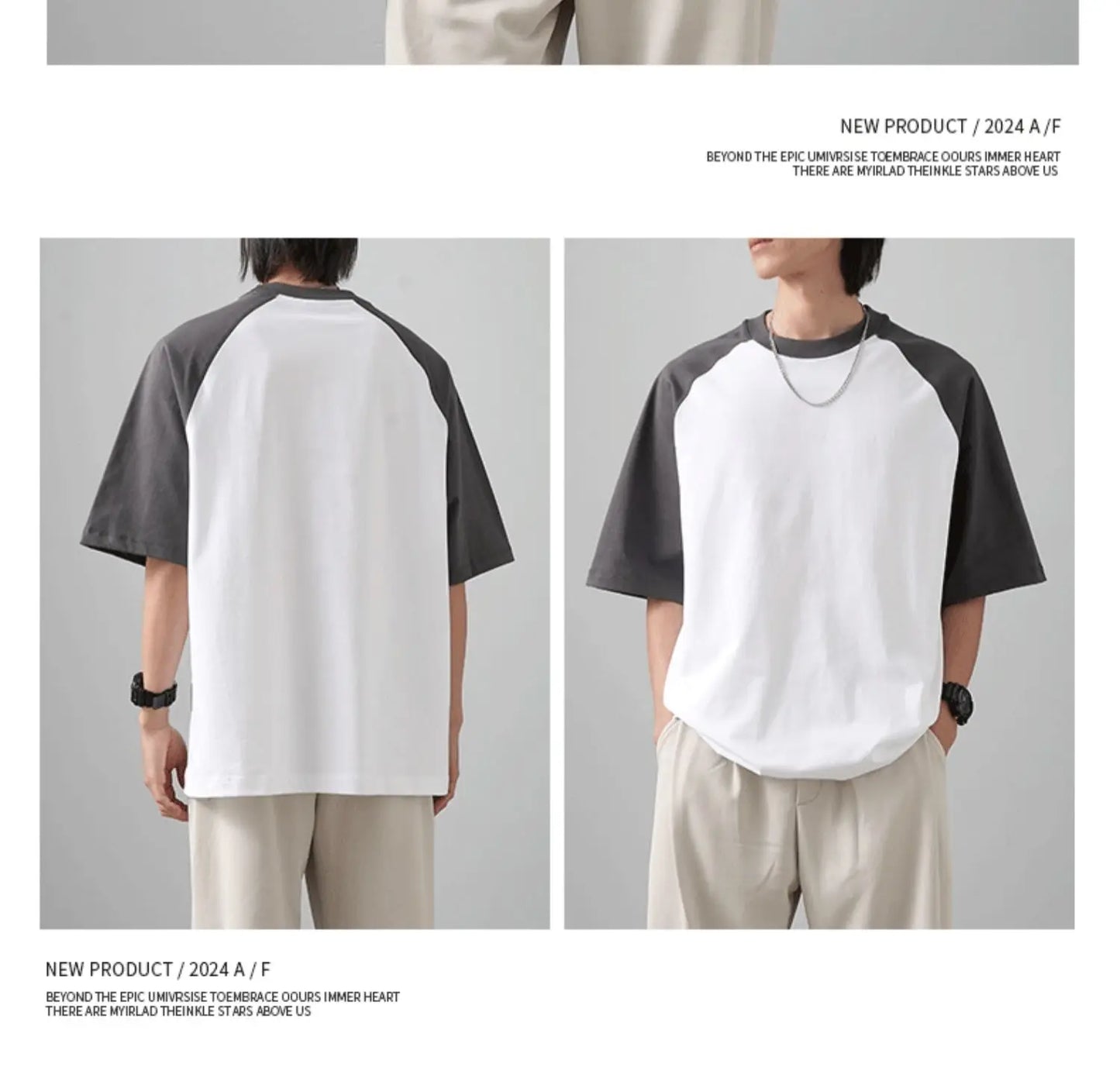 Camiseta de Algodão com Retalhos de Cores de Manga Curta