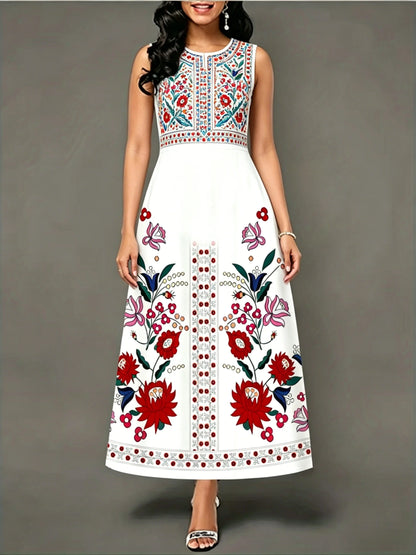 Vestido Longo Elegante com Estampa