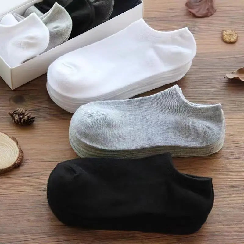 Kit com 5 ou 10 Pares de Meias Curtas Esportivas de Algodão