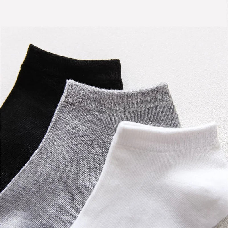 Kit com 5 ou 10 Pares de Meias Curtas Esportivas de Algodão
