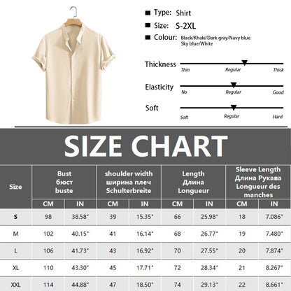Camisa Masculina Casual de Manga Curta