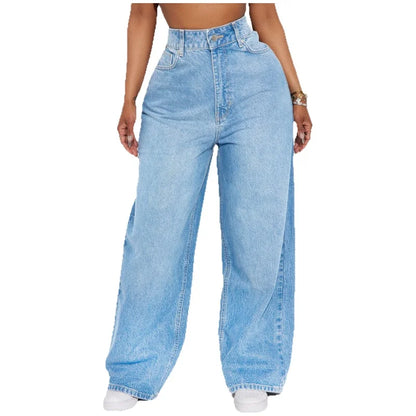 Calça Jeans de Perna Reta Cintura Alta