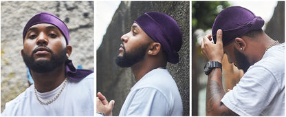 1-4 unidades — Novo Durag Silk Plus (Alta Densidade), Bandana, Turbante, Chapéu Masculino Respirável, Doo Rag de Cauda Longa para Homens, Touca de Pirata, Faixa de Cabeça.