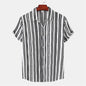 Camisa Estilo Havaiano Listrada e Xadrez em Preto e Branco