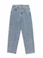 Calça Jeans Solta e Reta em Azul Claro