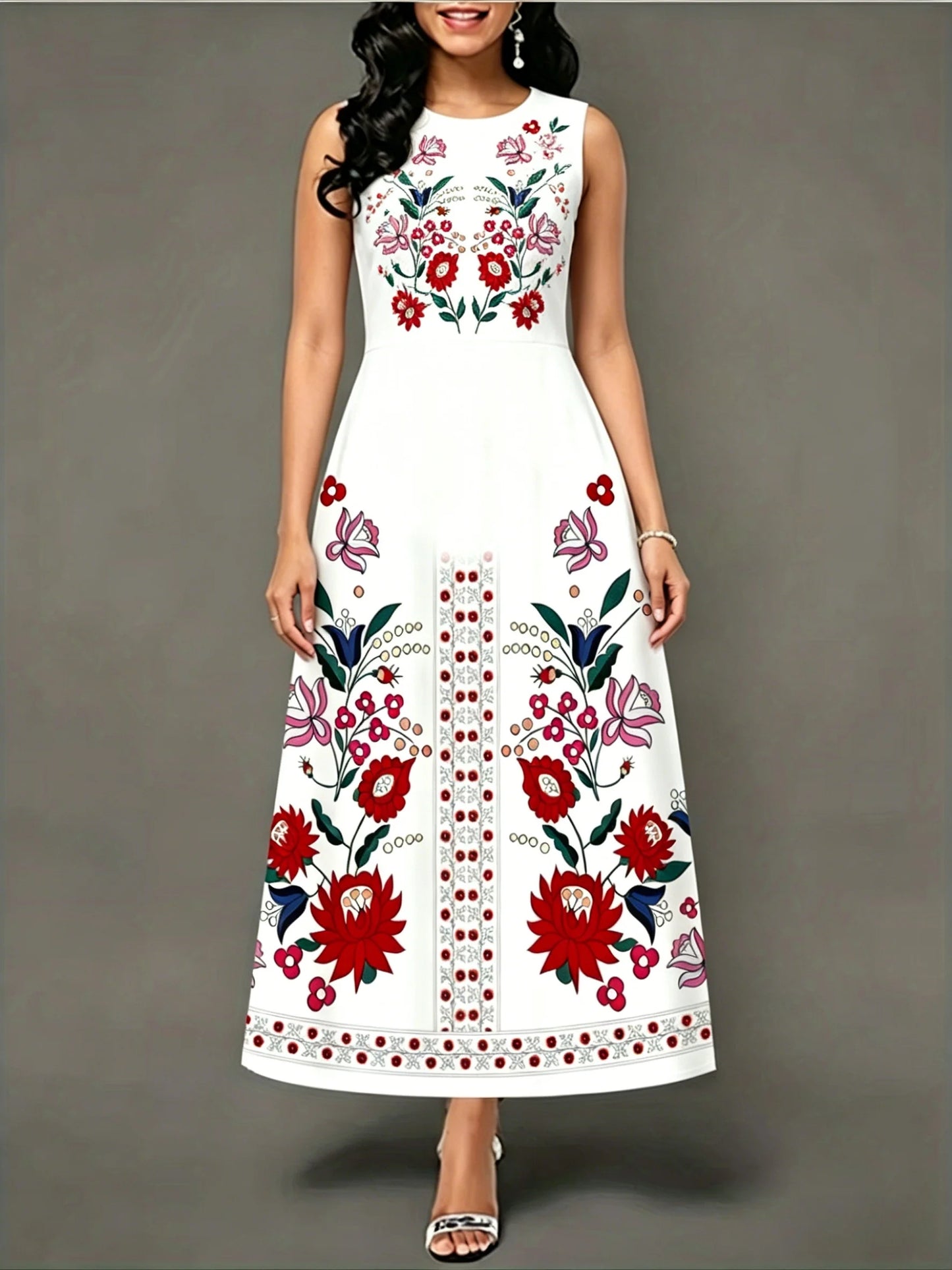 Vestido Longo Elegante com Estampa