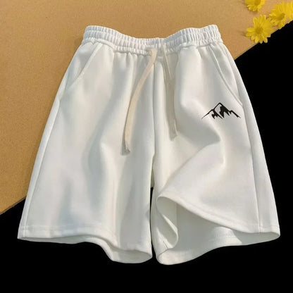 Shorts Oversized Casuais Estilo Chinês