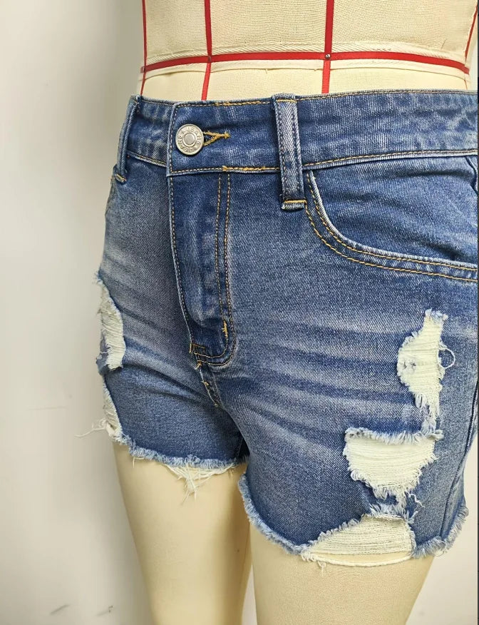 Short Jeans de Sarja Desfiado