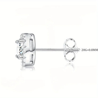 Conjunto de Brincos Redondos e Quadrados com Diamante