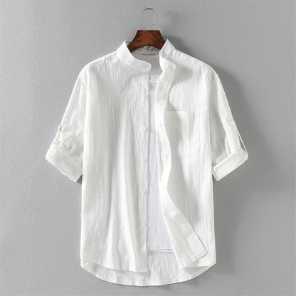 Camisa Estilo Casual com Gola Padre