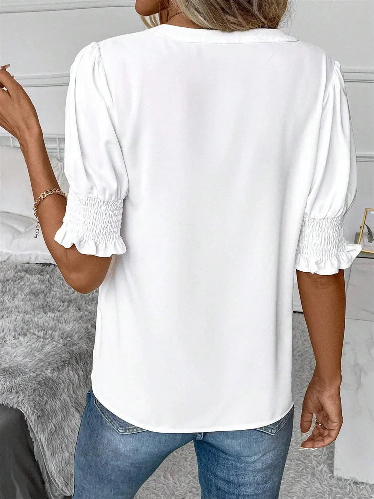 Blusa de Manga Curta Bufante