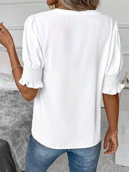 Blusa de Manga Curta Bufante