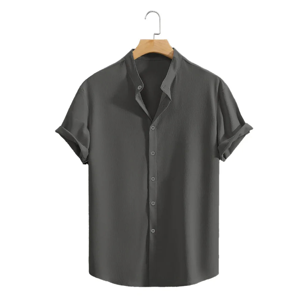 Camisa Masculina Casual de Manga Curta