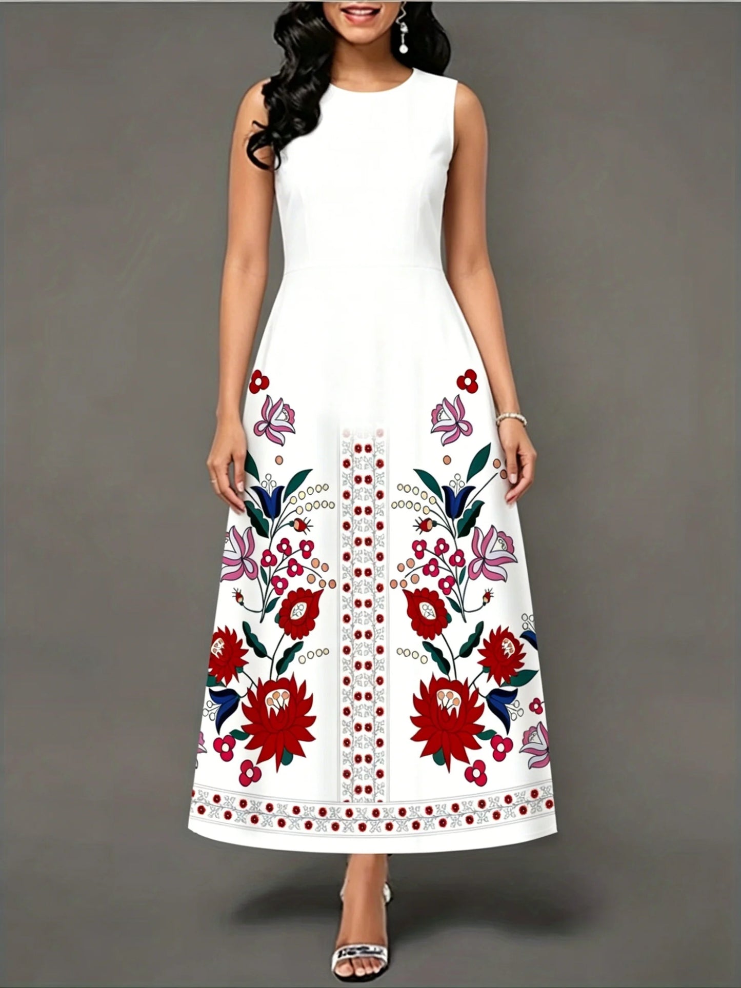 Vestido Longo Elegante com Estampa