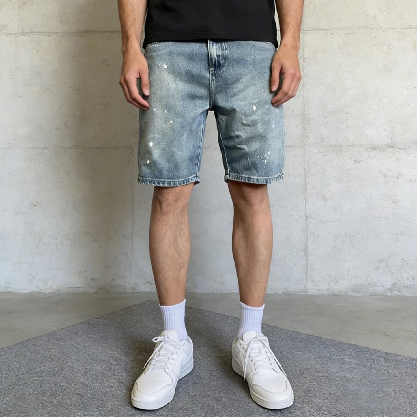 Bermudas Jeans Masculinas de Verão Estilo American High Street