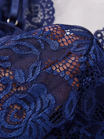 Conjunto de Lingerie Azul com Renda