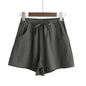 Short Feminino de Algodão e Linho de Cintura Alta