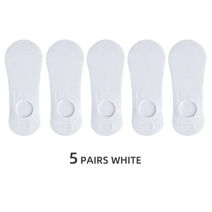 5 ou 10 Pares de Meias Invisíveis de Algodão