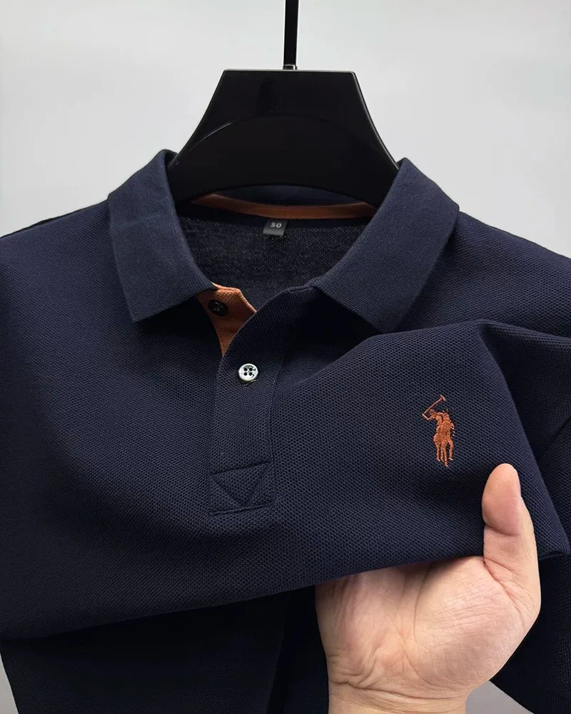 Camisa Polo 100% Algodão com Bordado de Cavalo