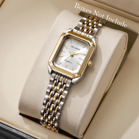 Relógio Feminino Retangular com Pulseira de Aço
