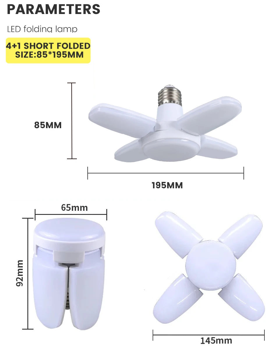 Lâmpada LED Dobrável em Formato de Ventilador