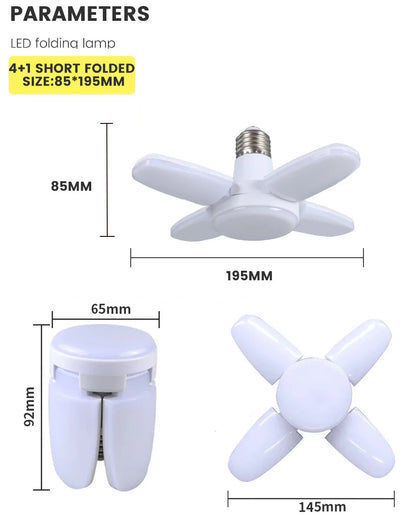 Lâmpada LED Dobrável em Formato de Ventilador
