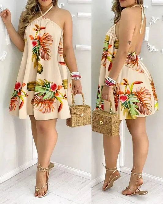 Vestido Floral com Gola
