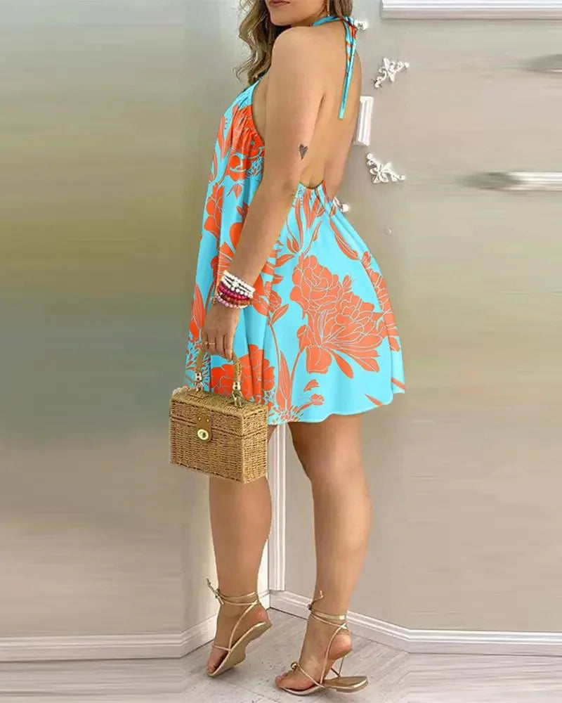 Vestido Floral com Gola