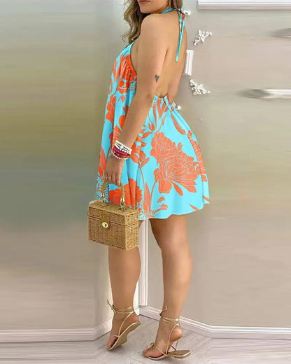 Vestido Floral com Gola