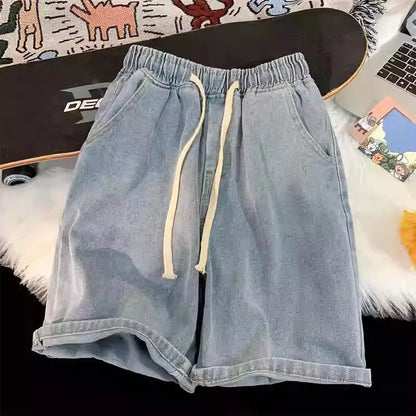 Bermuda Jeans Casual de Cintura Baixa