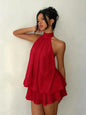 Vestido Feminino com Gola Halter e Costas Abertas