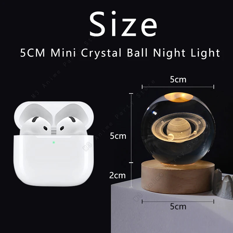 Luminária Noturna de Bola de Cristal 3D com LED