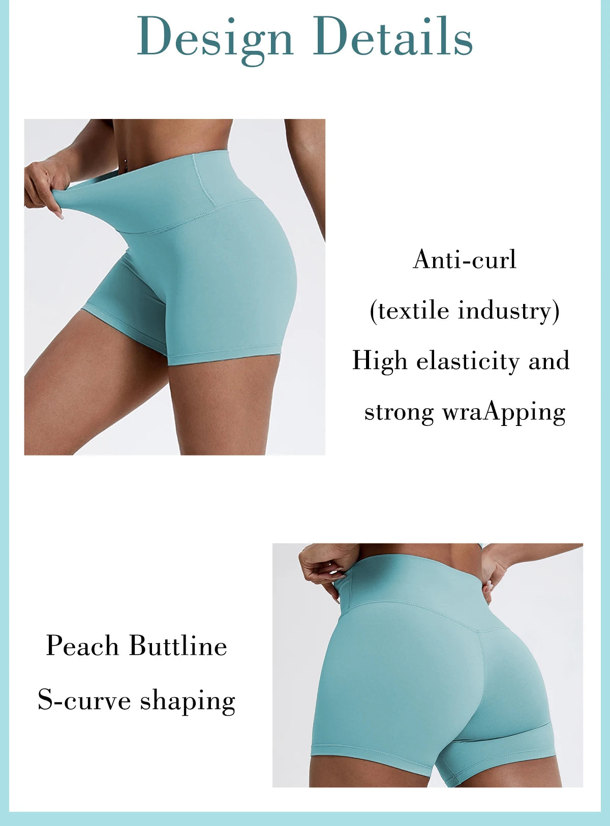 Shorts Fitness Cintura Alta Levanta Bumbum
